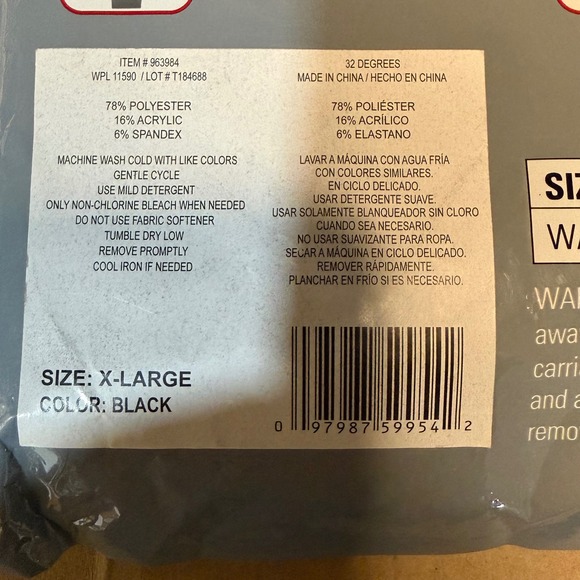 NWT 32 Degree Heat Base Layer Pant Women XL - Picture 3 of 5